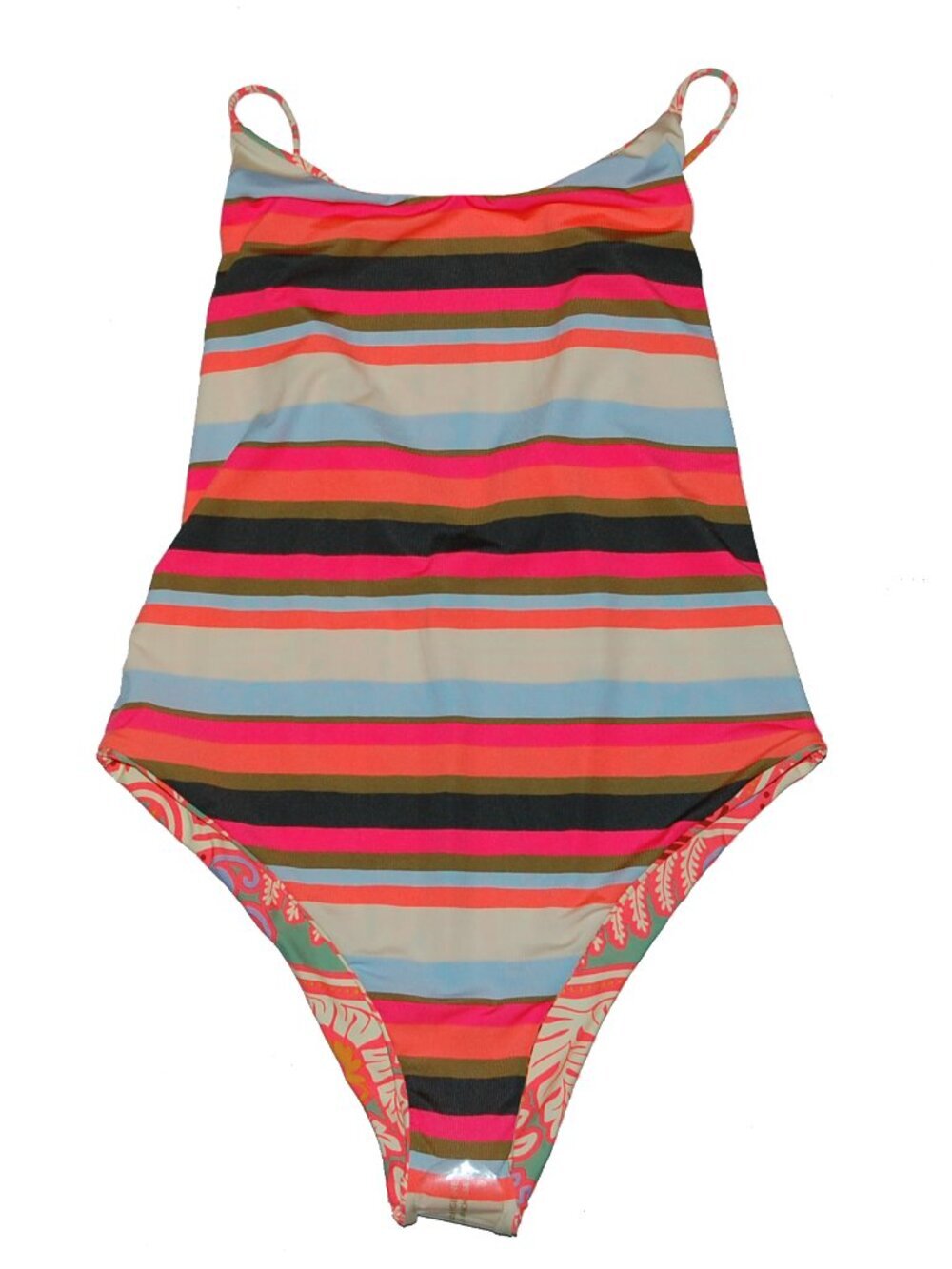 NWT Maaji Floral & Stripe One Piece Reversible Swimsuit XL